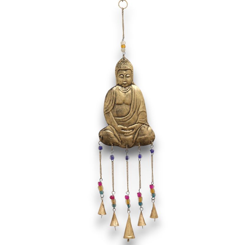 Indisches Glockenspiel - Großer Buddha mit 5 Glocken