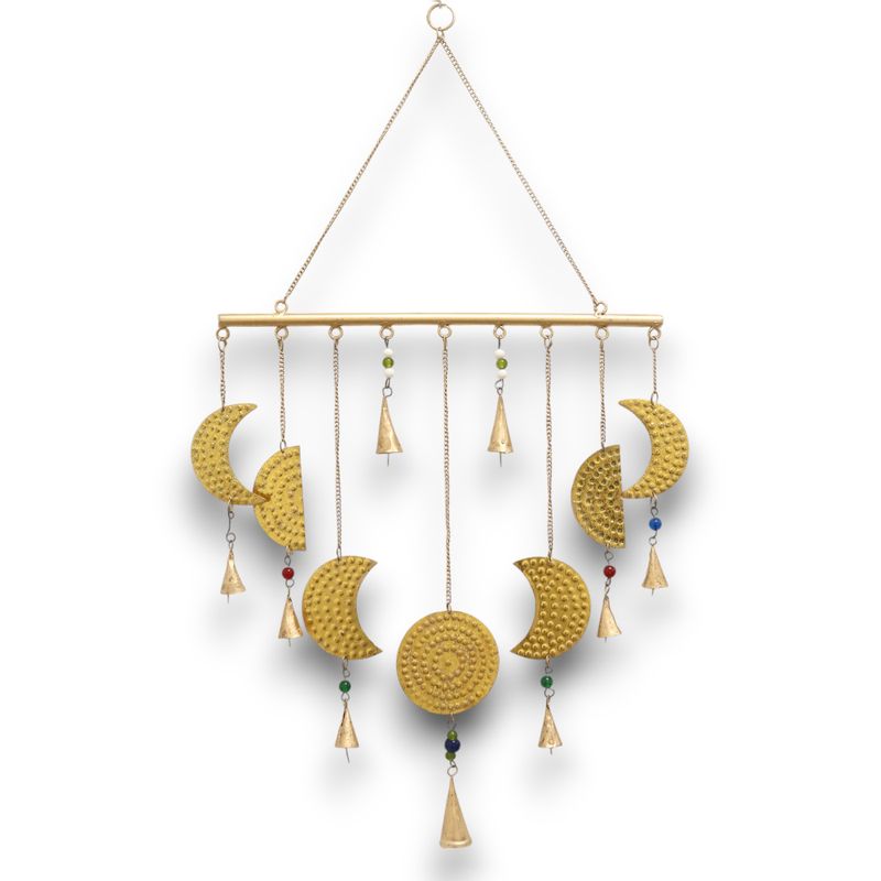 Indisches Glockenspiel - Mondphasen-Glockenspiel aus Messing - 43x40cm