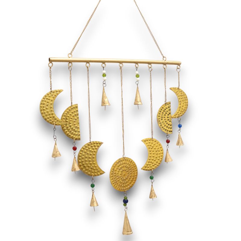 Indisches Glockenspiel - Mondphasen-Glockenspiel aus Messing - 43x40cm