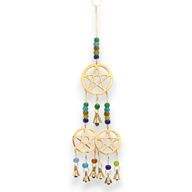 Indianer Glockenspiel - Tri-Pentagramm aus Messing - 7 Glocken - 9,5x32cm