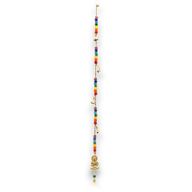 Indisches Glockenspiel – Buddha aus Messing mit Chakra-Perlen, Schnurglocken – 53 cm