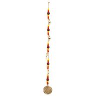 Indisches Glockenspiel - Blume des Lebens aus Messing mit Rudraksha-Perlen, Glöckchen - 6 x 63 cm
