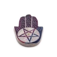 Speckstein Hamsa Räucherstäbchenhalter 9x6cm -Pentagon