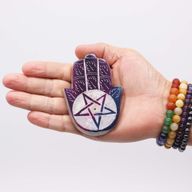 Speckstein Hamsa Räucherstäbchenhalter 9x6cm -Pentagon