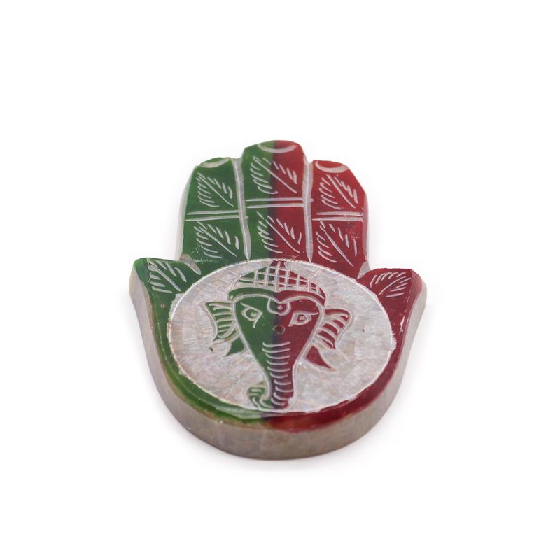 Räucherstäbchenhalter Hamsa aus Speckstein, 9 x 6 cm, Ganesha