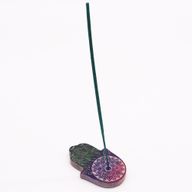 Räucherstäbchenhalter Hamsa aus Speckstein, 9 x 6 cm, Lotusblume