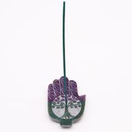 Räucherstäbchenhalter Med Hamsa aus Speckstein 13x9cm - Lebensbaum