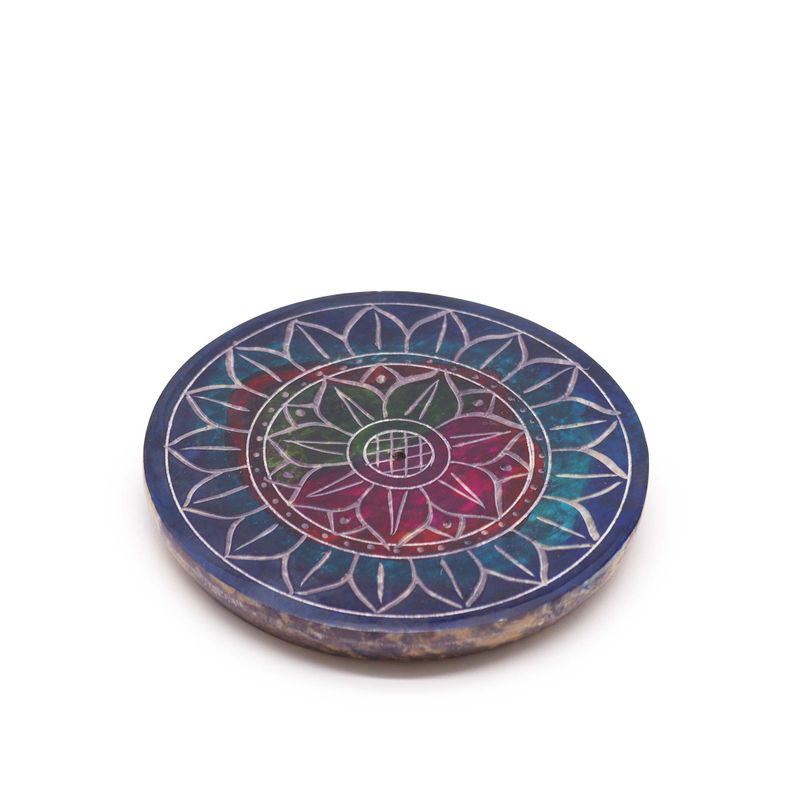 Räucherstäbchenhalter aus Speckstein, 8 cm, Lotus in Lotus