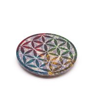 Räucherstäbchenhalter aus Speckstein, 8 cm, Blume des Lebens