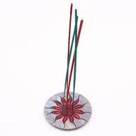 Räucherstäbchenhalter aus Speckstein, 10 cm, Sonnenblume (Halter für 5 Stäbchen)
