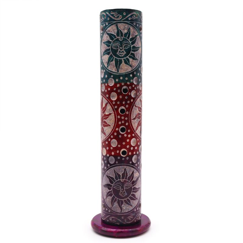 Räucherstäbchenhalter rund aus Speckstein, 25 cm - Sonnen