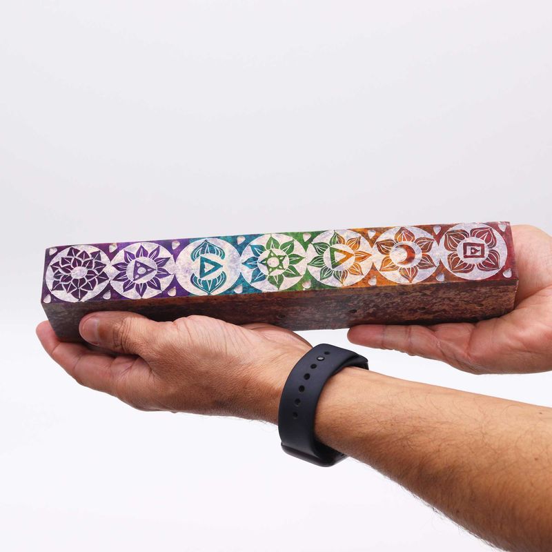 Räucherdose aus Speckstein mit Rauchlöchern 25cm - Chakra