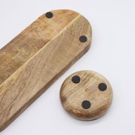Tablett aus Mangoholz mit 3 Schalen - Pretty Floral