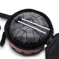 Med Happy Trommel Om Mandala graviert - 22x15cm