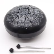 Med Happy Trommel Om Mandala graviert - 22x15cm
