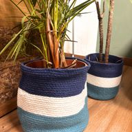 Set mit 3 Jutekörben – Auge des Schutzes – 15 cm / 20 cm / 25 cm