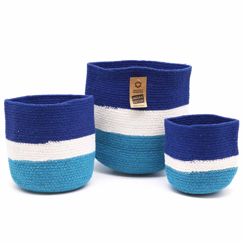Set mit 3 Jutekörben – Auge des Schutzes – 15 cm / 20 cm / 25 cm