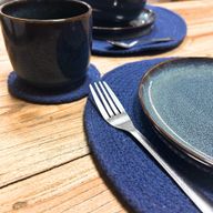 Jute-Untersetzer und Tischset im Set – Schutzauge, jeweils 4 Stück