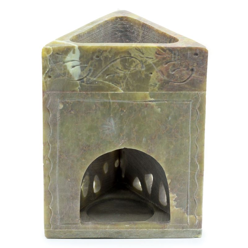Dreieckiger Ölbrenner aus Speckstein 11x9cm - Elefant