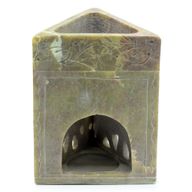 Dreieckiger Ölbrenner aus Speckstein 11x9cm - Elefant