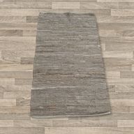 Kleiner indischer handgewebter Baumwollteppich – 50 x 90 cm – Anthrazit