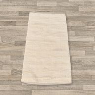 Kleiner indischer handgewebter Baumwollteppich – 50 x 90 cm – Creme