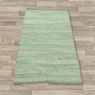 Kleiner indischer handgewebter Baumwollteppich – 50 x 90 cm – Aqua