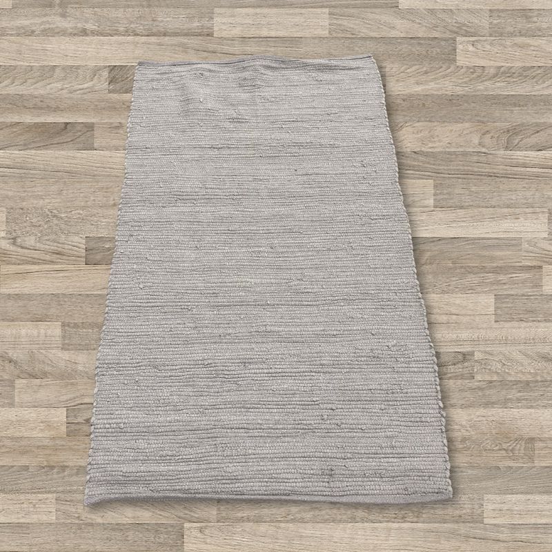 Kleiner indischer handgewebter Baumwollteppich – 50 x 90 cm – Grau