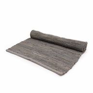 Mittelgroßer indischer handgewebter Baumwollteppich – 90 x 150 cm – Anthrazit