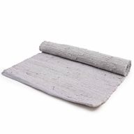 Großer indischer handgewebter Baumwollteppich – 130 x 170 cm – Grau
