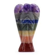 Handgeschnitzter Edelsteinengel - Sieben-Chakra-Verbund (ca. 5 cm)
