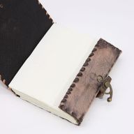 Braunes, hellbraunes Buch – Dekor „Böser Blick“ – 160 Seiten mit Büttenrand – 20 x 15 cm