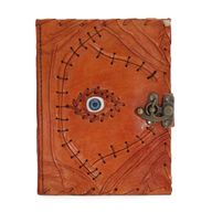 Hellbraunes Buch – Dekor „Böser Blick“ – 160 Seiten mit Büttenrand – 20 x 15 cm