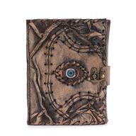 Braunes, hellbraunes Buch – Dekor „Böser Blick“ – 200 Seiten – 17,5 x 13 x 3 cm