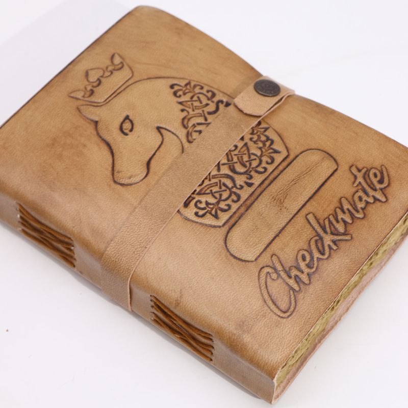 Schachmatt-Buch - Hellbraun - 200 Seiten mit Büttenrand - 20x15cm