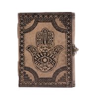 Hamsa – Esoterisches Notizbuch – Antikgrau – 200 Seiten Stichkante – 17,5 x 12,5 x 3 cm
