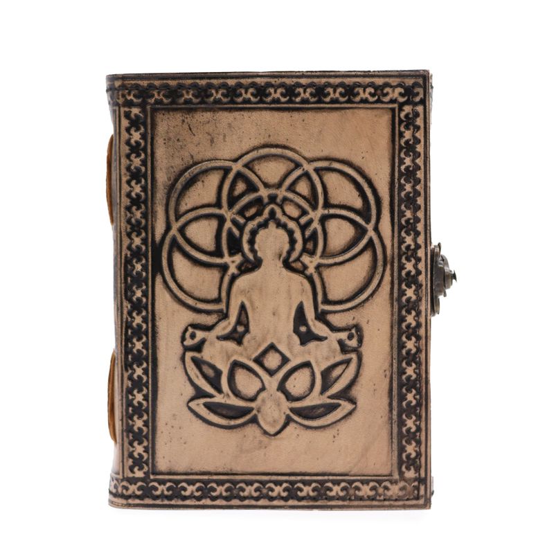 Buddha – Esoterisches Notizbuch – Antikgrau – 200 Seiten mit Stichkante – 17,5 x 12,5 x 3 cm