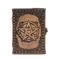 Pentagramm - Esoterisches Notizbuch - Antikgrau - 200 Seiten mit Fadenheftung - 17,5 x 12,5 x 3 cm