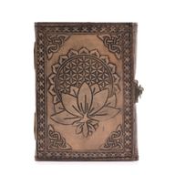 Lotus Madala - Esoterisches Notizbuch - Antikgrau - 200 Seiten Stichkante - 17,5 x 12,5 x 3 cm