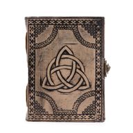 Circle Triquetra - Esoterisches Notizbuch - Antikgrau - 200 Seiten Stichkante - 17,5 x 12,5 x 3 cm