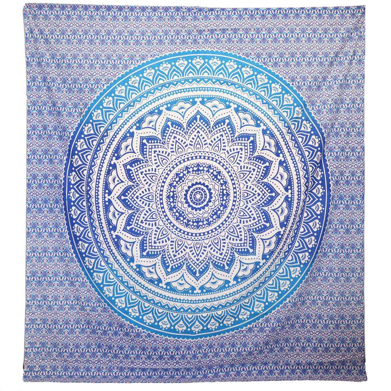 Wandbehang / Strandtuch - Umrao Mandala - Blau