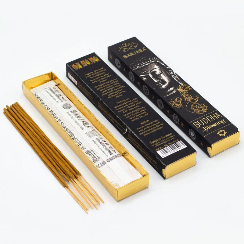Banjara Buddha Räucherstäbchen-Geschenkset Starter – 12 Schachteln mit je 6 Räucherstäbchen