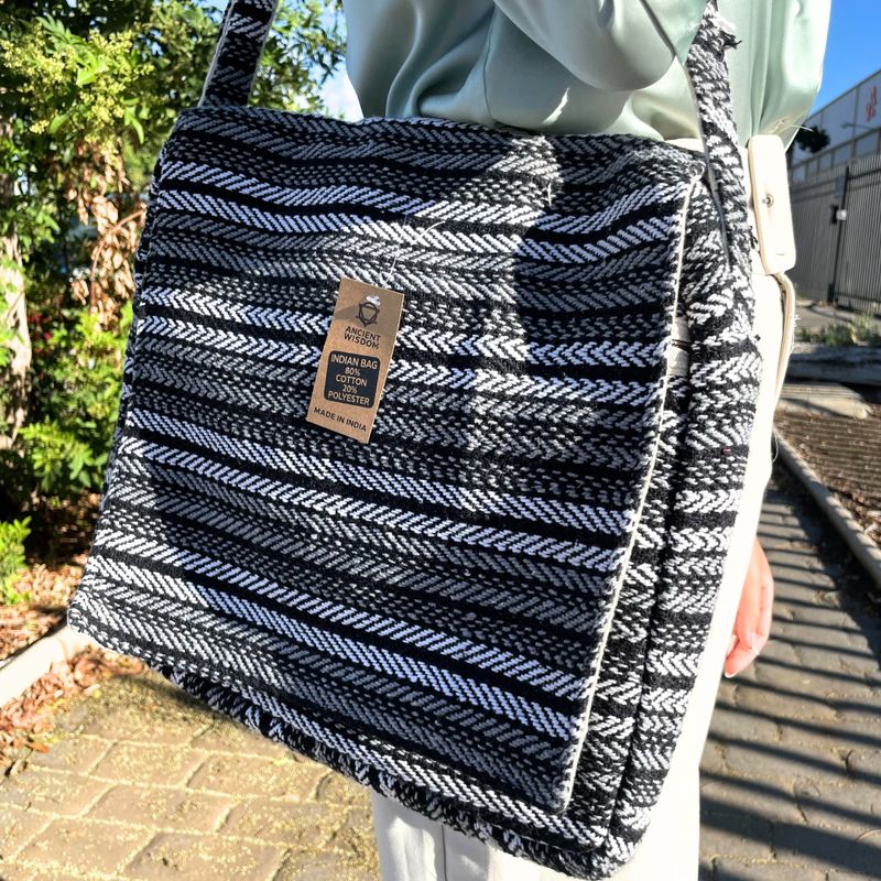 Weiche Banjar Laptoptasche - Graue Streifen