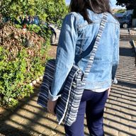 Weiche Banjar Laptoptasche - Blaue Streifen