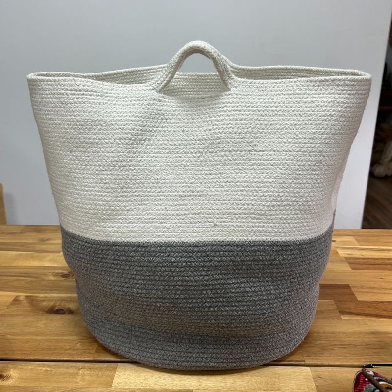 Großer Wäsche-/Aufbewahrungskorb aus Baumwollseil 45x40cm - Grau