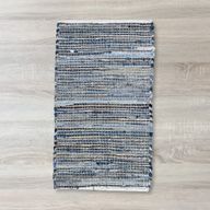 Kleiner Teppich aus Jute und recycelter Baumwolle – 50 x 90 cm – Blau