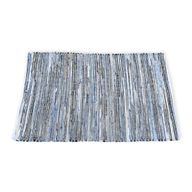 Großer Teppich aus Jute und recycelter Baumwolle – 130 x 170 cm – Blau