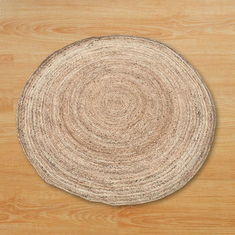 Großer, runder, weicher Juteteppich, 150 cm