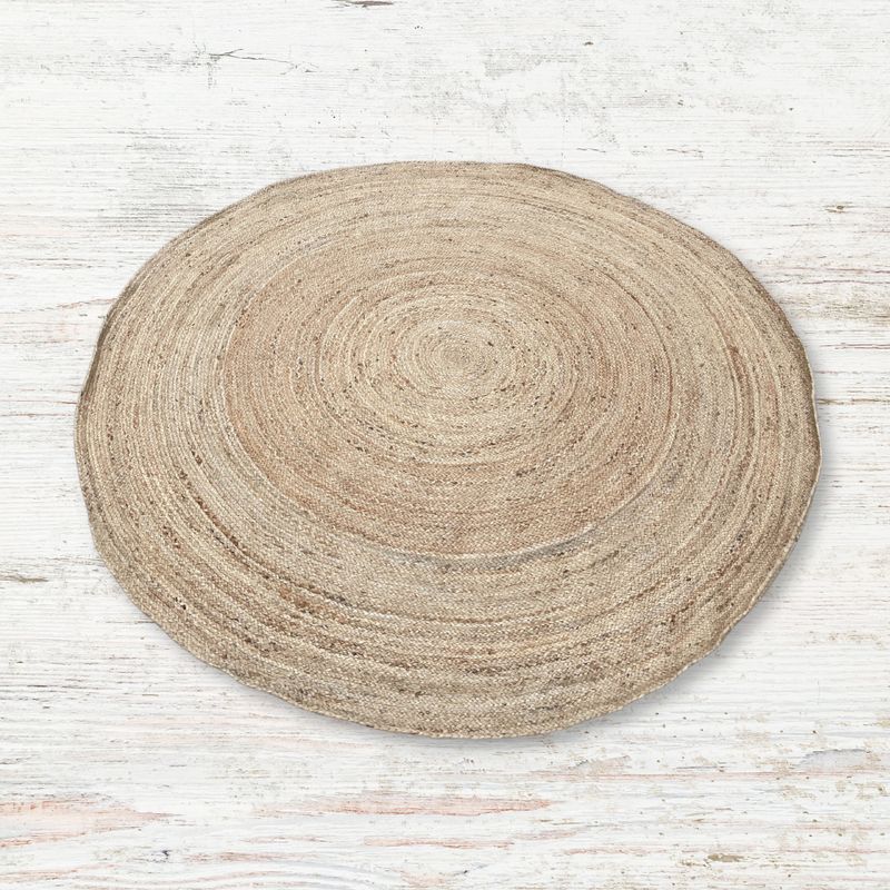 Extra großer, runder, weicher Juteteppich, 200 cm