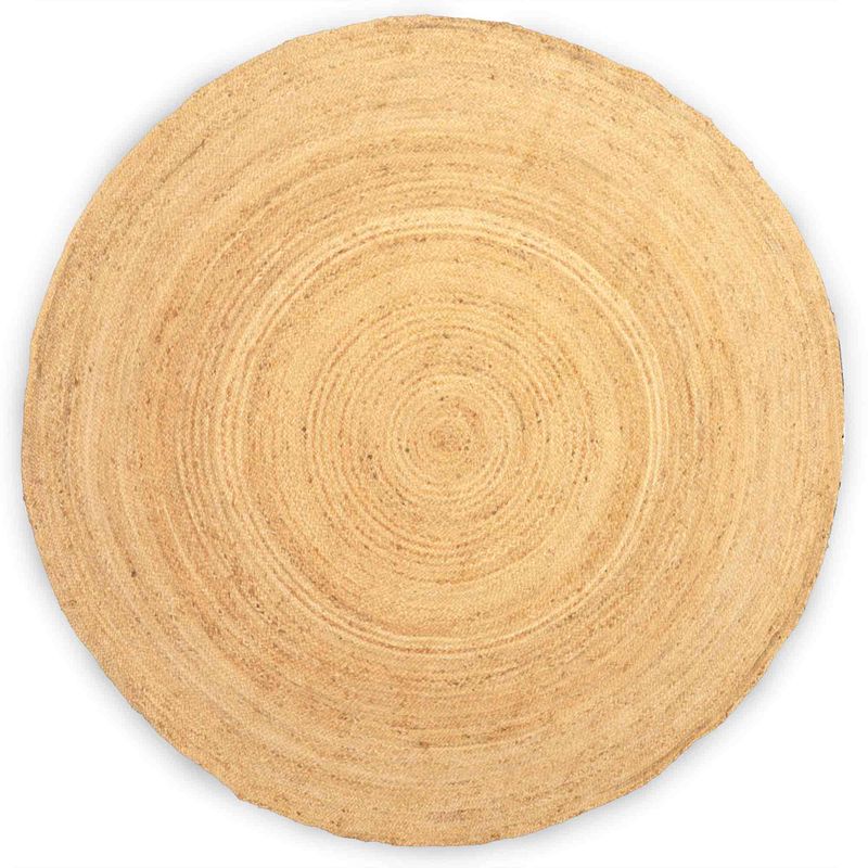 Extra großer, runder, weicher Juteteppich, 200 cm